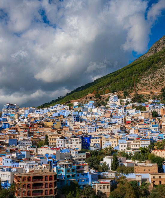 About 12 panoramic view of chefchaouen
