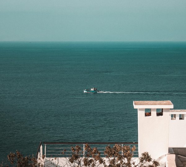 Aerial view of Tangier, city and sea, gateway to luxury experiences.  Enjoy luxury Experience in Tangier.